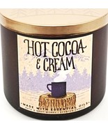Bath &amp; Body Works HOT COCOA &amp; CREAM Frosted Jar Candle 14.5 oz  Tree Lid - $38.35 CAD