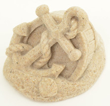 SAND-DECO Sand Sculpture Figurine Anchor &amp; Barrel 2&quot; Tall Collectible Beach - £10.22 GBP