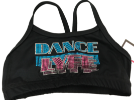 Augusta Lyfe Collection "Dance Lyfe" Rhinestoned Dance Bra Top, Ladies Sz M - $9.49