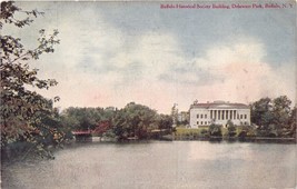 BUFFALO NEW YORK HISTORICAL SOCIETY BUILDING~DELAWARE PARK POSTCARD 1908 - $7.49