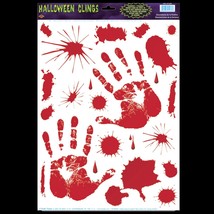 Gothic Horror Prop Dexter Psycho Bloody Hand Prints Clings Halloween Decorations - £3.65 GBP