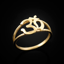 Gold Om Symbol Dainty Yoga Ring - £133.08 GBP+