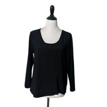 Habitat Clothes To Live In Black Blouse Stretch Long Sleeve Top Women&#39;s ... - £19.47 GBP