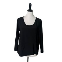 Habitat Clothes To Live In Black Blouse Stretch Long Sleeve Top Women&#39;s ... - £19.39 GBP