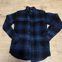 Dickies Mens Relaxed Fit Blue Black Plaid Flannel Shirt Sz S Rancid Warp... - $19.27