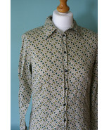Geometric Print blouse, green beige Hipster - $32.60 CAD