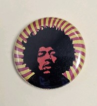 Vtg Jimi Hendrix Rock Metal Band Pin Back Button 1&quot; Red Yellow - $270.54 MXN