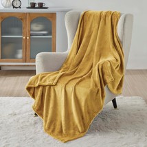 Bedsure Fleece Blanket Twin Blanket - Gold Lightweight for - - £29.66 GBP