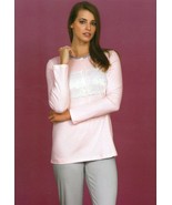 Schlafanzug Serafino Damen mit Knöpfen Lange Ärmel Baumwolle Linclalor - £28.03 GBP