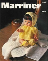 Vintage doll knitting pattern for 12-16&quot;. 31-41cm dolls/reborns. Marrine... - £1.71 GBP