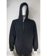 Full-Zip Hoodie Fleece Jacket Long Sleeve Black Sweatshirt  Med SKU #049... - $22.40