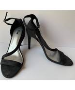 Fiona Nights Women&#39;s Glitter Sparkle Open Toe Stiletto Heels Black 9.5 3... - $27.15 CAD