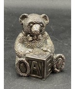 Reed &amp; Barton Baby Pewter Musical Teddy Bear Nursery Rhymes Wind Up Vintage - £19.47 GBP