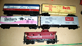 HO Train - lot of 5 train cars (1 Bordens, 2 Swift, 1 Gerber &amp; 1 Red Cab... - $49.00