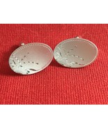 Vtg 1950s Anson Silver tone Oval Etched Cufflinks (J405) - $308.63 MXN