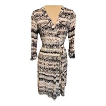 Calvin Klein Wrap Dress Women&#39;s Size 10 Roll 3/4 Sleeve Stretch - £15.72 GBP