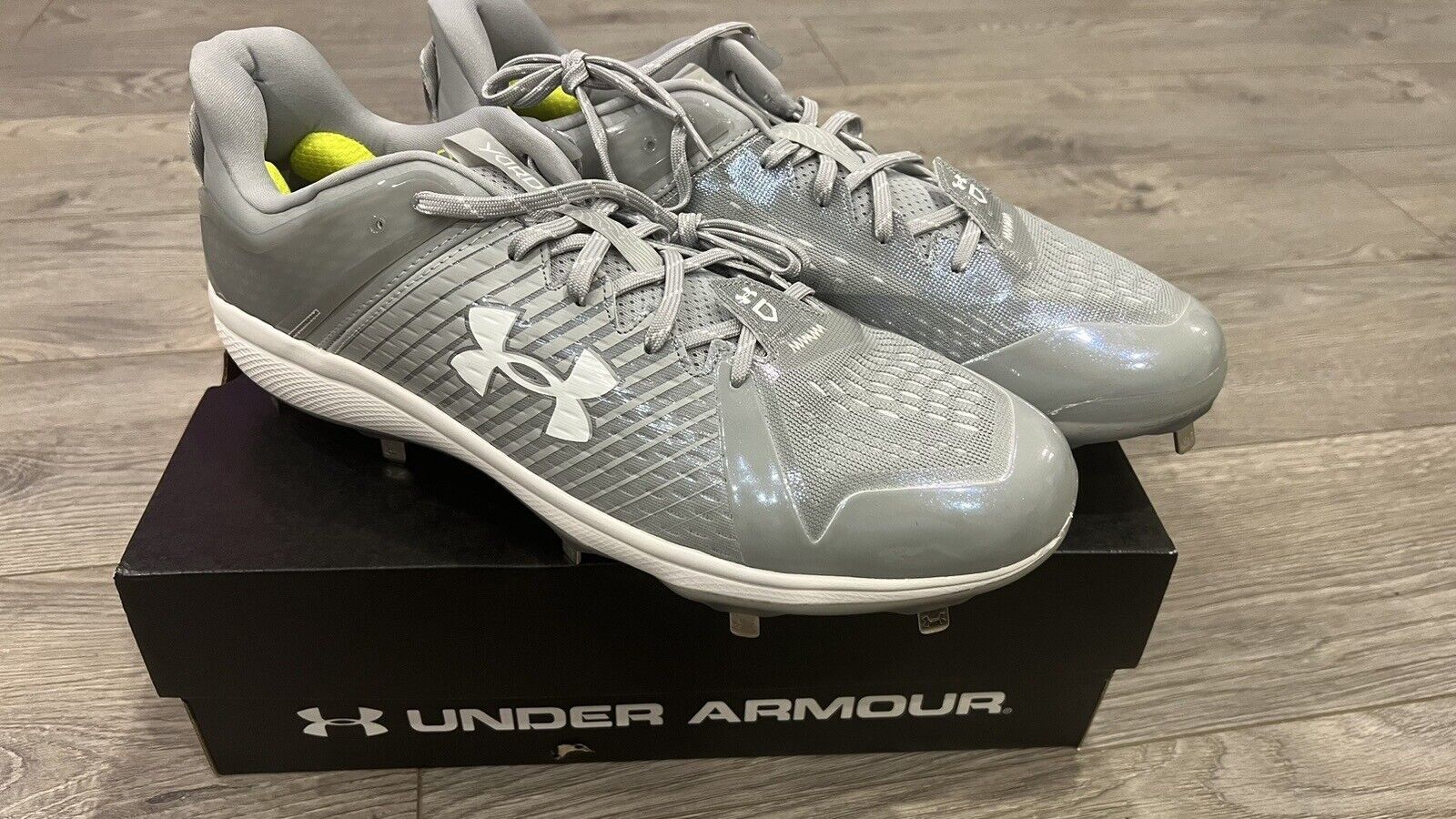 Primary image for Under Armour Men's UA Yard Low MT Gray Baseball Cleat Shoe, Size 16