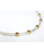  Garnet Station Two-tone Sterling Silver 15-1/2 inch Necklace  - $129.21 CAD