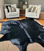 Dyed Black Cowhide Rug Approximate Size: 6&#39; X 6&#39; Black Dyed Cow Hide - £96.75 GBP