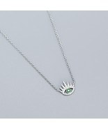 etsy short description, Fine jewelry 925 sterling silver evil eye minimalist dai - $29.99