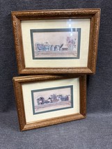 Vintage Kay Lamb Shannon Wood Framed &amp; Matted Country Prints Wall Decor 1987 - £11.70 GBP