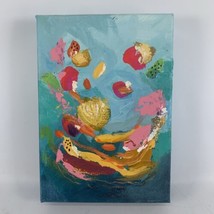 Original Art Abstract Painting Acrylic Colorful Canvas 5x7 Under The Sea... - £26.16 GBP