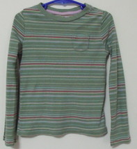 Girls Gap Green Long Sleeve Stripe Top Size XS 4-5 - £3.94 GBP