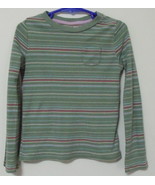 Girls Gap Green Long Sleeve Stripe Top Size XS 4-5 - £3.88 GBP