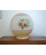 Vintage beige and floral globe shape lamp shade near mint condition (95B) - $13.99