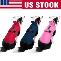 Waterproof Fleece Warm Pet Dog Coat Winter Jacket Clothes Sweater Reflective USA - £23.98 GBP