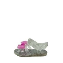 Garanimals Infant Toddler Girls Sparkle Sandals W Bow Shoes Clear Size 3 NEW - £7.06 GBP