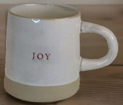 Hearth &amp; Hand Magnolia Joy Mug Stoneware Engraved Cream&amp; Tan 4&quot;X4&quot; - $19.79