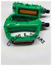 OLD SCHOOL BMX FREE STYLE PLATFORM 1/2&quot; BIKE PEDAL IN GREEN - $28.70