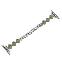 For Apple Watch Series 8 45mm Diamond Four-leaf Clover Metal Chain Watch Band(St - £7.90 GBP