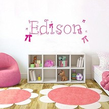 Picniva Pink Ribbon Font5 h12 Made-to-Order Baby Name Kid Room Nursery W... - £13.15 GBP