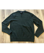 Banana Republic V-Neck Green Sweater Size M 100% Merino Wool by Baruffa EUC - $51.95 CAD
