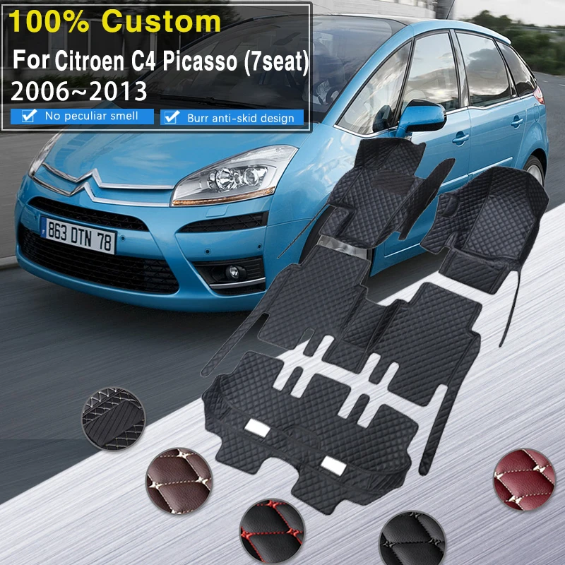Car Floor Mats For Citroen Grand C4 Picasso SpaceTourer 7seat 2006~2013 leather - £109.50 GBP