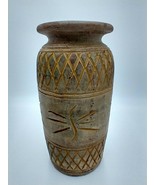 Hand-thrown Art Pottery Stoneware 14&quot; Textured Heavy Large Vase - £56.28 GBP