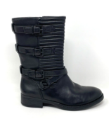 Arturo Chiang Womens Black Leather Side Zip MOTOCROSS STYLE Boot, Size 7.5 - $698.09 MXN