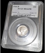 1940 S Mercury Dime 10c PCGS MS66 FB Full Bands - $2,261.81 MXN