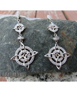 Sterling Silver Celtic Cross Earrings: CZ Dangle Jewelry - $1,354.43 MXN
