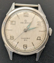 Vintage Mens 17j Helbros Invincible Wristwatch Peseux P60-65 Caliber - Runs - $39.59
