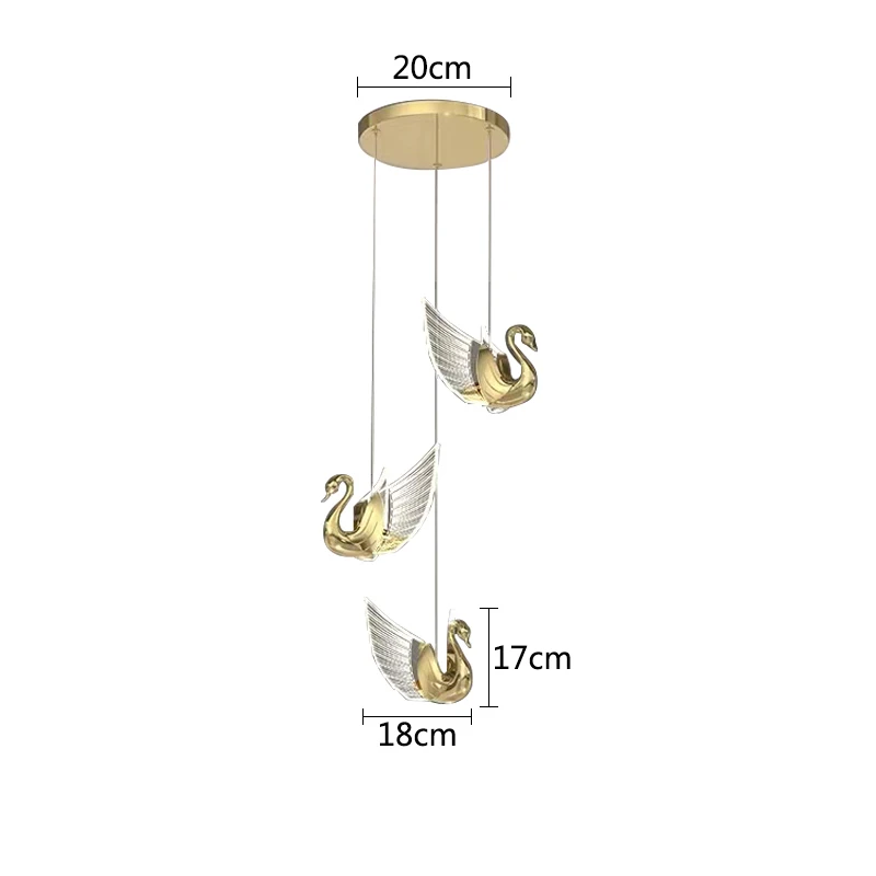 New  restaurant pendant lights  side hanging lamp creative design swan lamp stai - £224.94 GBP