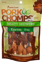 Pork Chomps Premium Nutri Chomps Meaty Skewers 6 count Pork Chomps Premium Nutri - £13.98 GBP