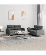  Sofa Set Dark Grey Polyester 2-Seater Sofa Set Rectangular - $1,077.05 CAD