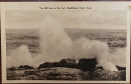 The Old Man in the Surf, Marblehead Neck, Massachusettes vintage B&amp;W Postcard - £1.55 GBP