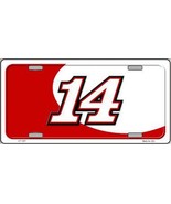 Racing #14 Red and White Novelty 6&quot; x 12&quot; Metal License Plate Sign - £3.86 GBP
