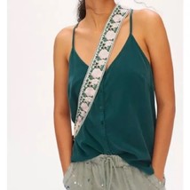 Anthropologie Boho Forrest Green Tank Top Blouse Women’s XL Christmas Cami Shirt - £31.13 GBP