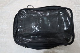 Basics Toiletry Cosmetic Bag Black Zippered Inside Compartments Hanger - £10.75 GBP