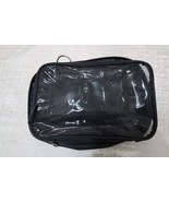 BASICS TOILETRY COSMETIC BAG BLACK ZIPPERED INSIDE COMPARTMENTS HANGER - $18.20 CAD